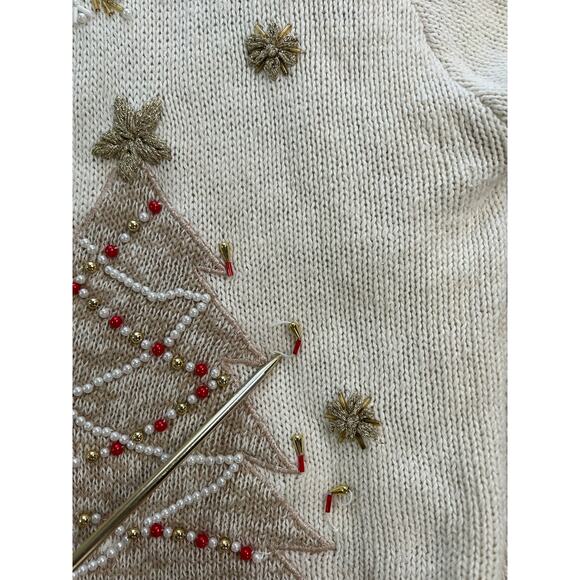 BOBBIE BROOKS Christmas Ugly Embellished Sweater Cardigan Women's XL - Picture 4 of 16